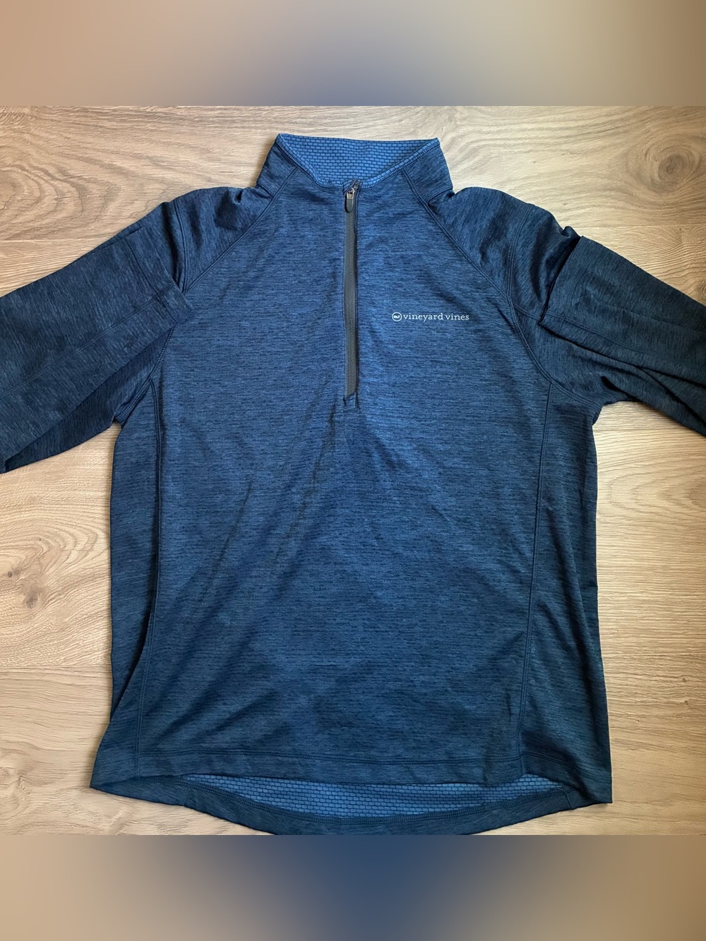 Vineyard Vines Performance Men's 1/4 Zip Mock Neck Pullover Blue Size Large